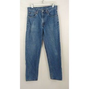 Levis Strauss Mens Jeans 550 33 36 Medium Wash Button Fly Straight Leg Tall